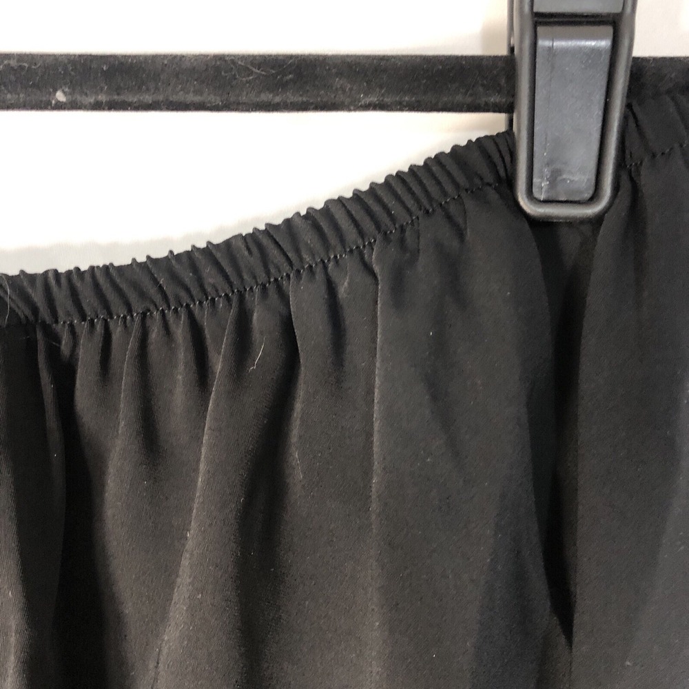 Caroline Rose Women's Black Wide Leg Palazzo Crepe Elastic Waist Pants - Size S - Picture 5 of 10